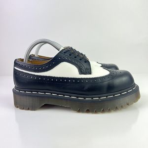 Dr. Martens 3989 Bex Brogue Black White Women 7 / Men 6 Wingtip Shoes England